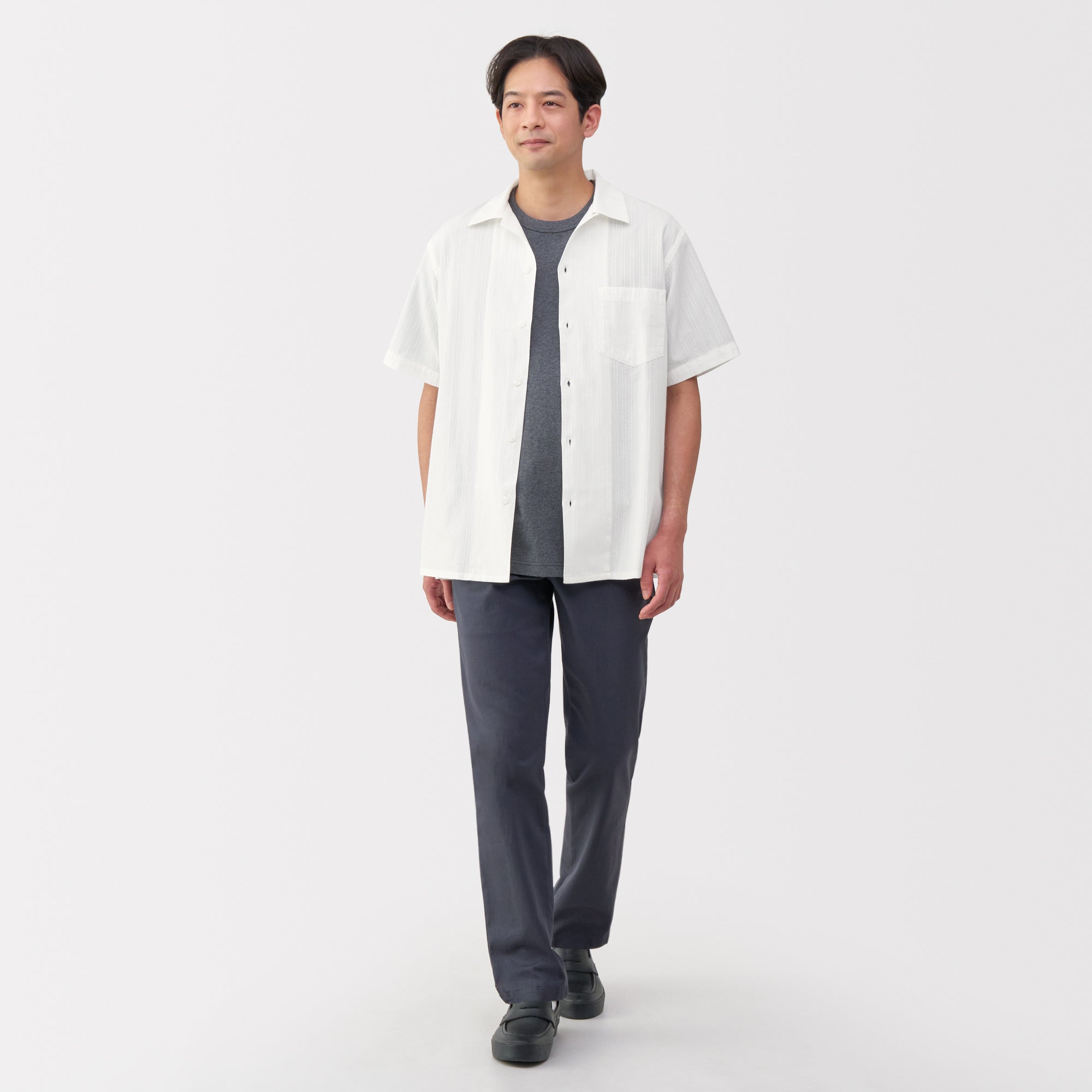 Men's Dobby Open Collar Shirt