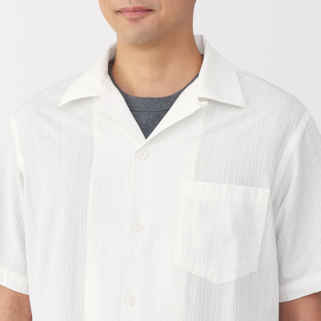 Men's Dobby Open Collar Shirt