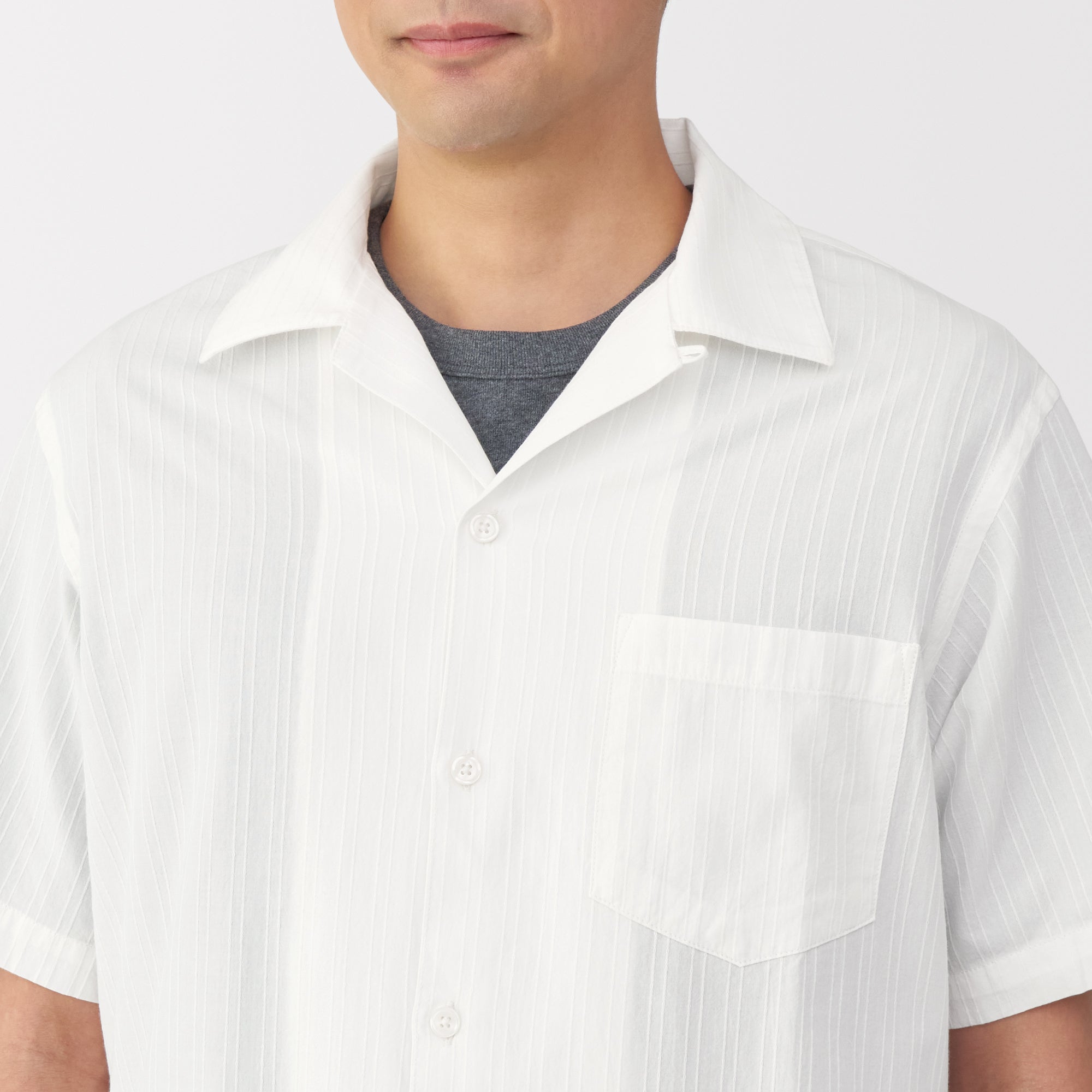 Men's Dobby Open Collar Shirt