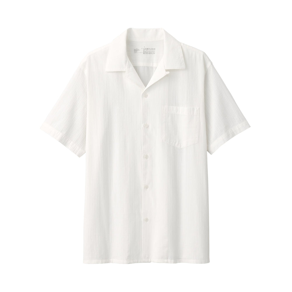 Men's Dobby Open Collar Shirt