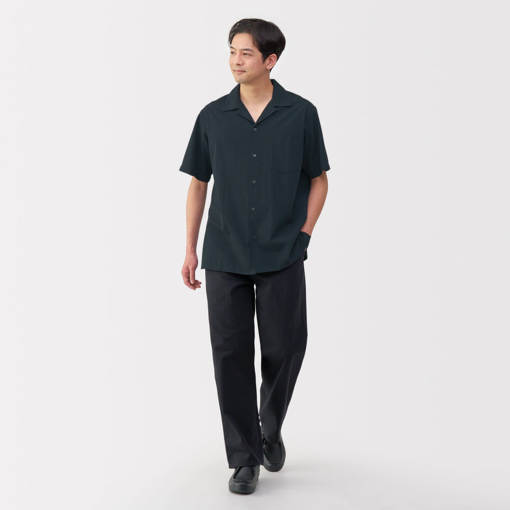 Men's Dobby Open Collar Shirt