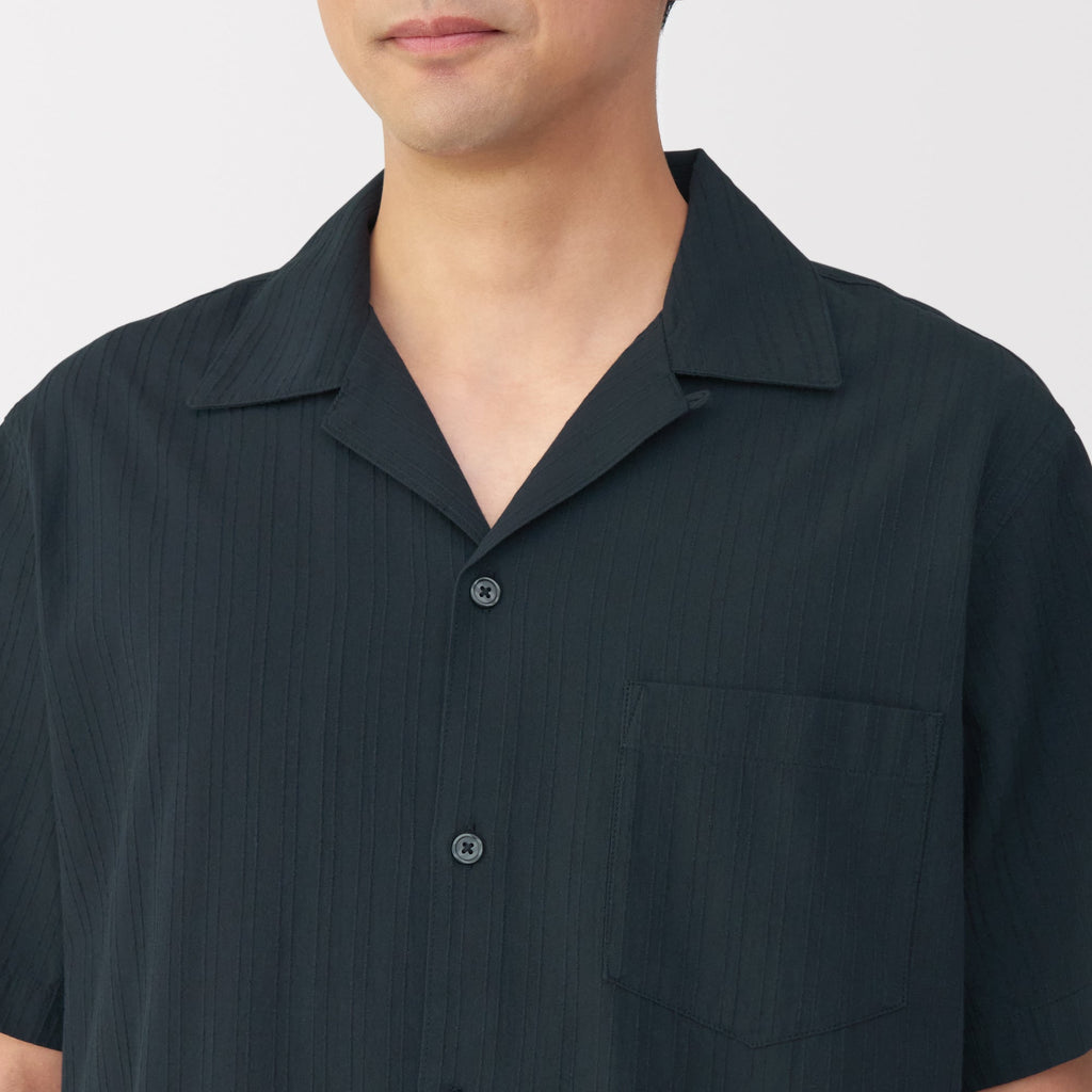 Men's Dobby Open Collar Shirt