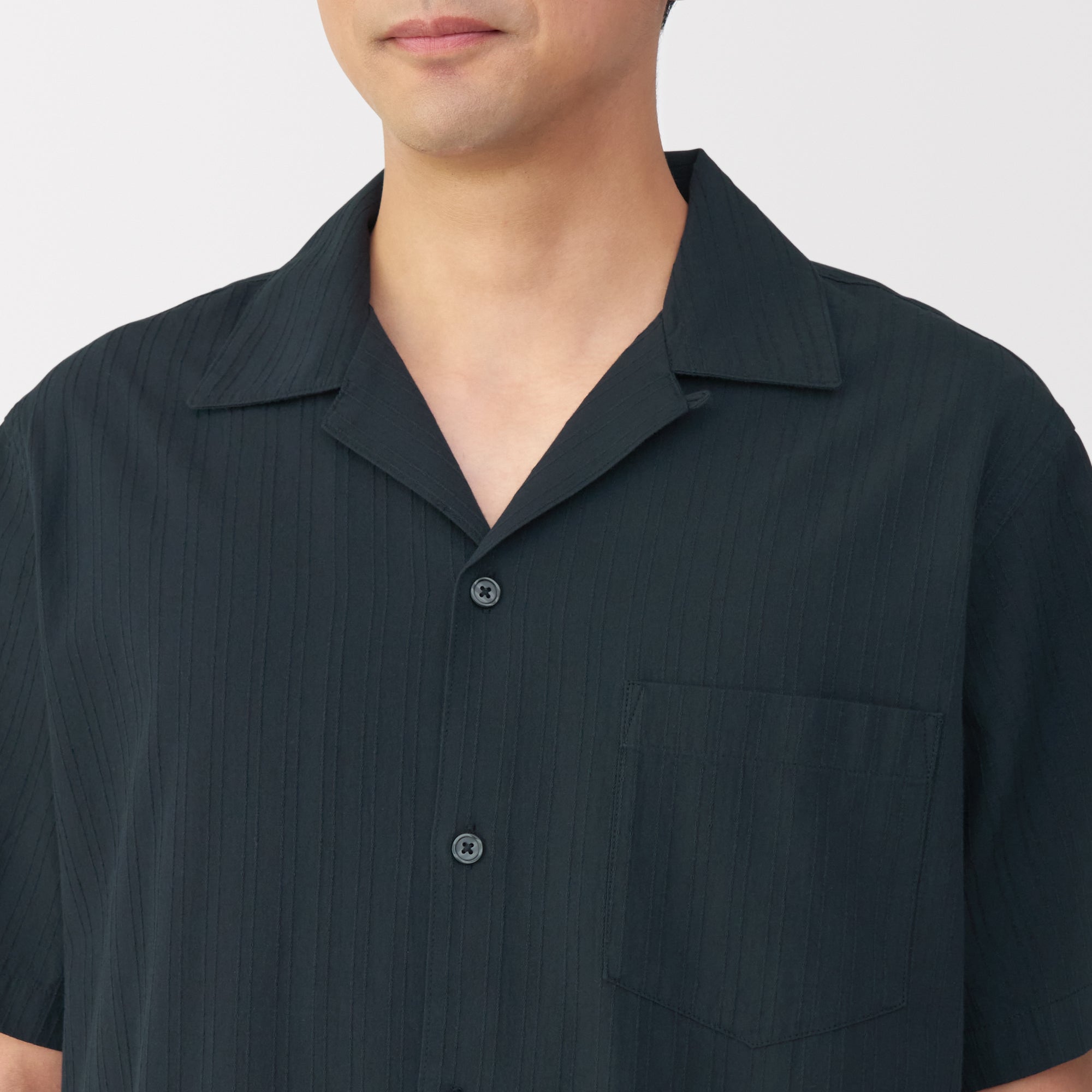 Men's Dobby Open Collar Shirt