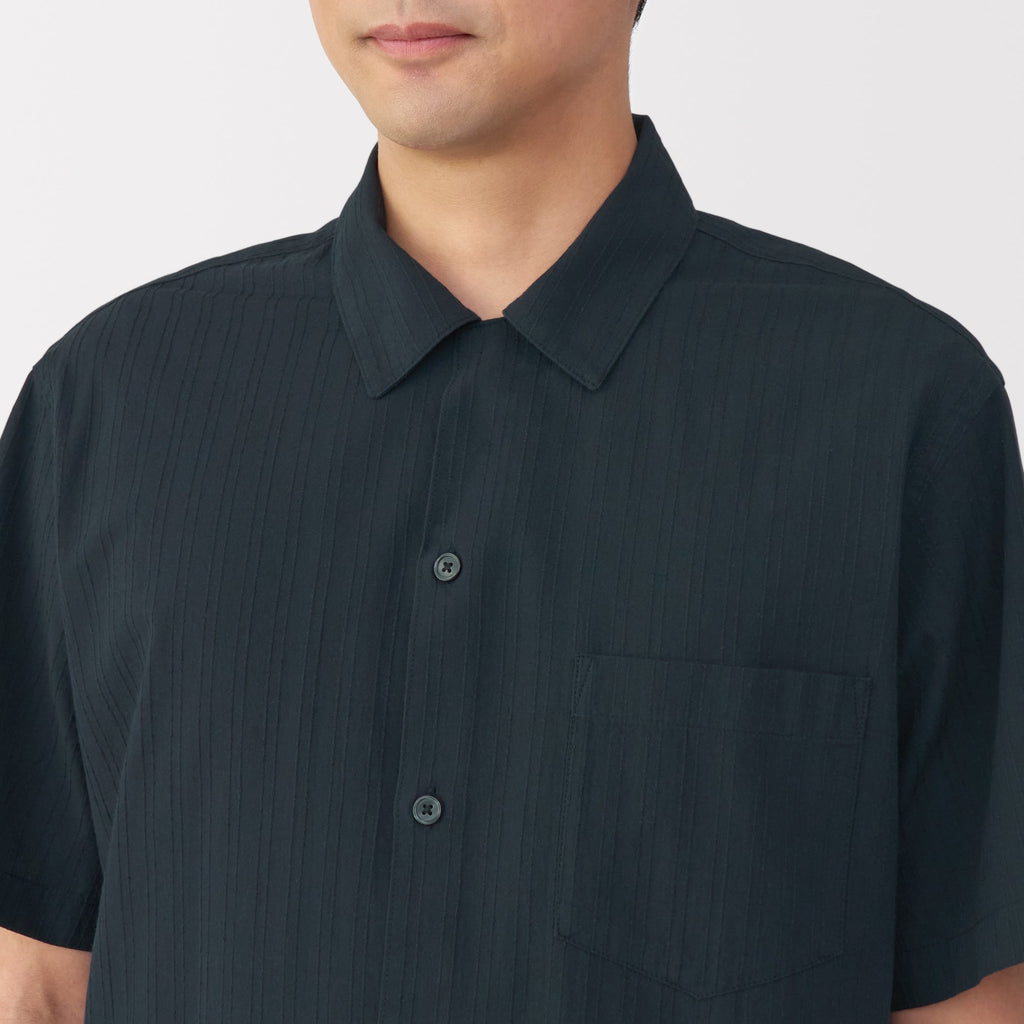 Men's Dobby Open Collar Shirt
