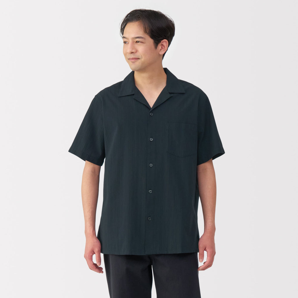 Men's Dobby Open Collar Shirt