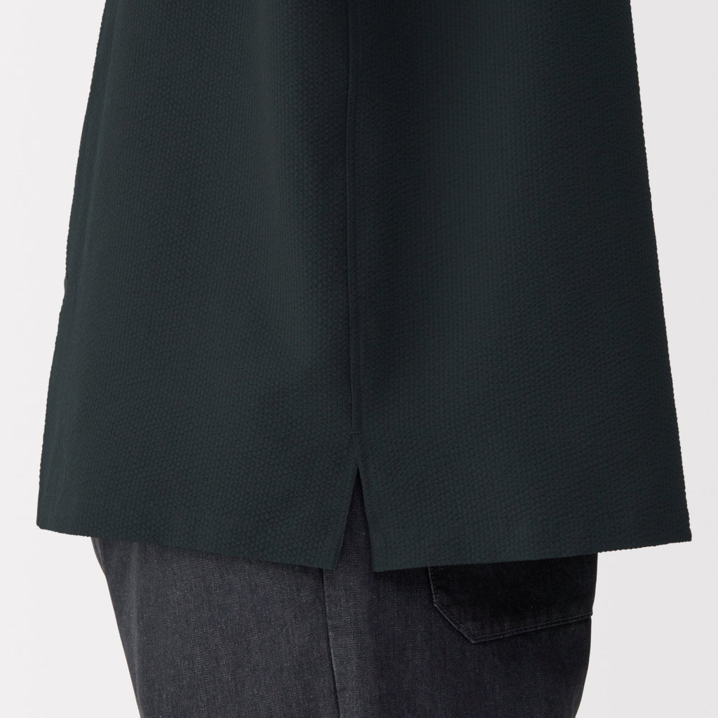 Men's Breathable Seersucker Open Collar Shirt
