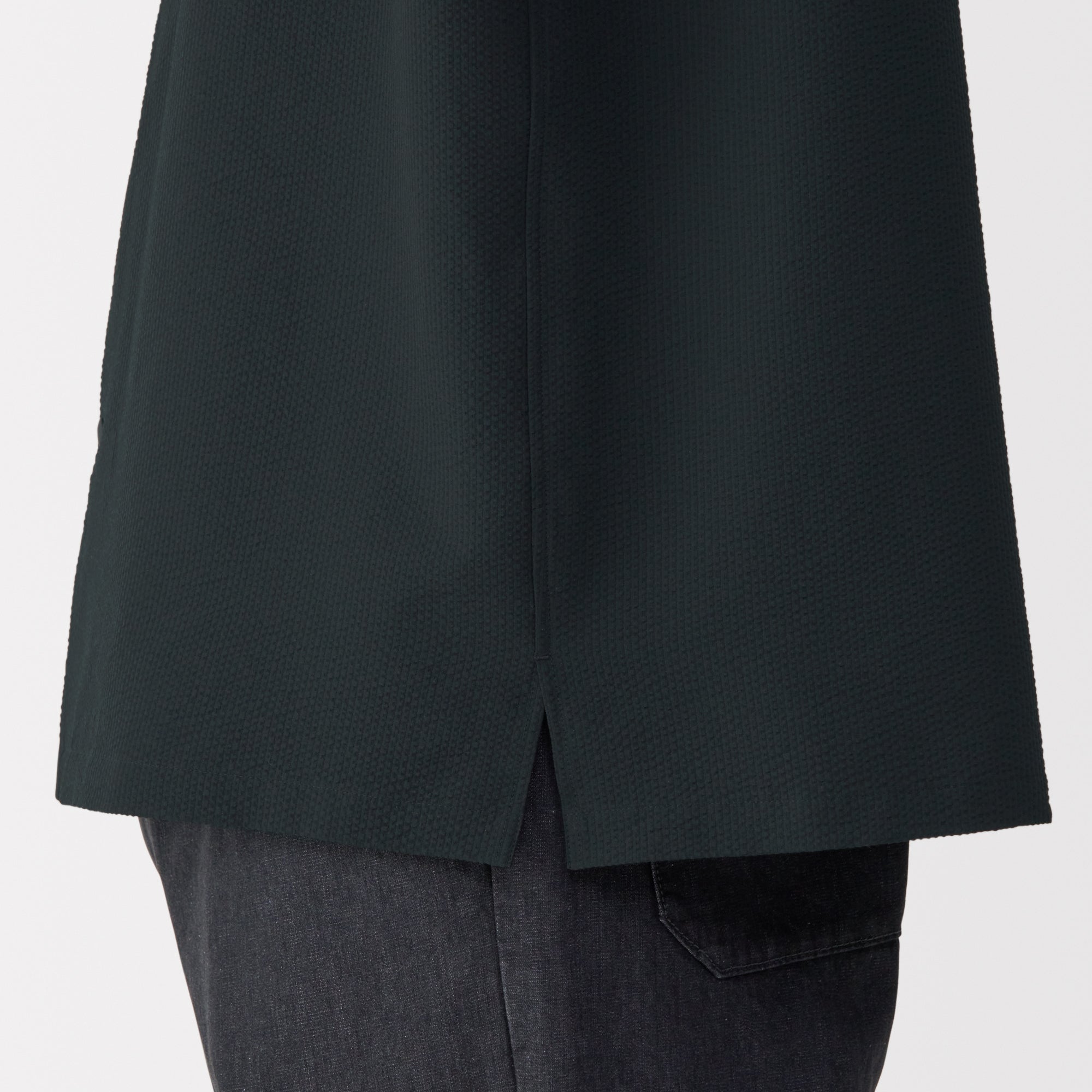 Men's Breathable Seersucker Open Collar Shirt