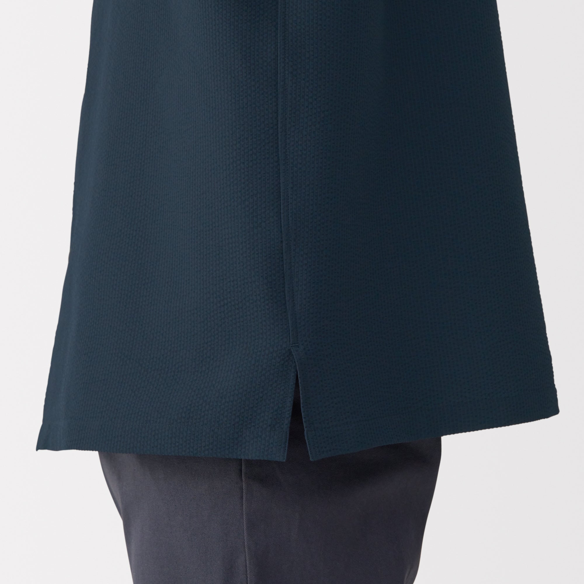 Men's Breathable Seersucker Open Collar Shirt