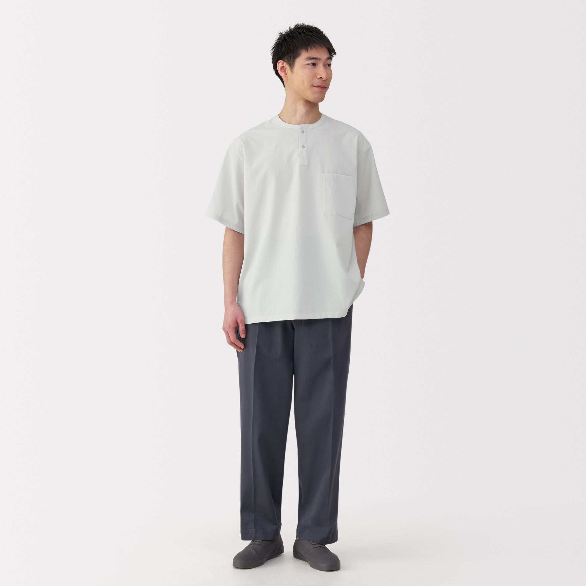 Men's Breathable Henley T-Shirt