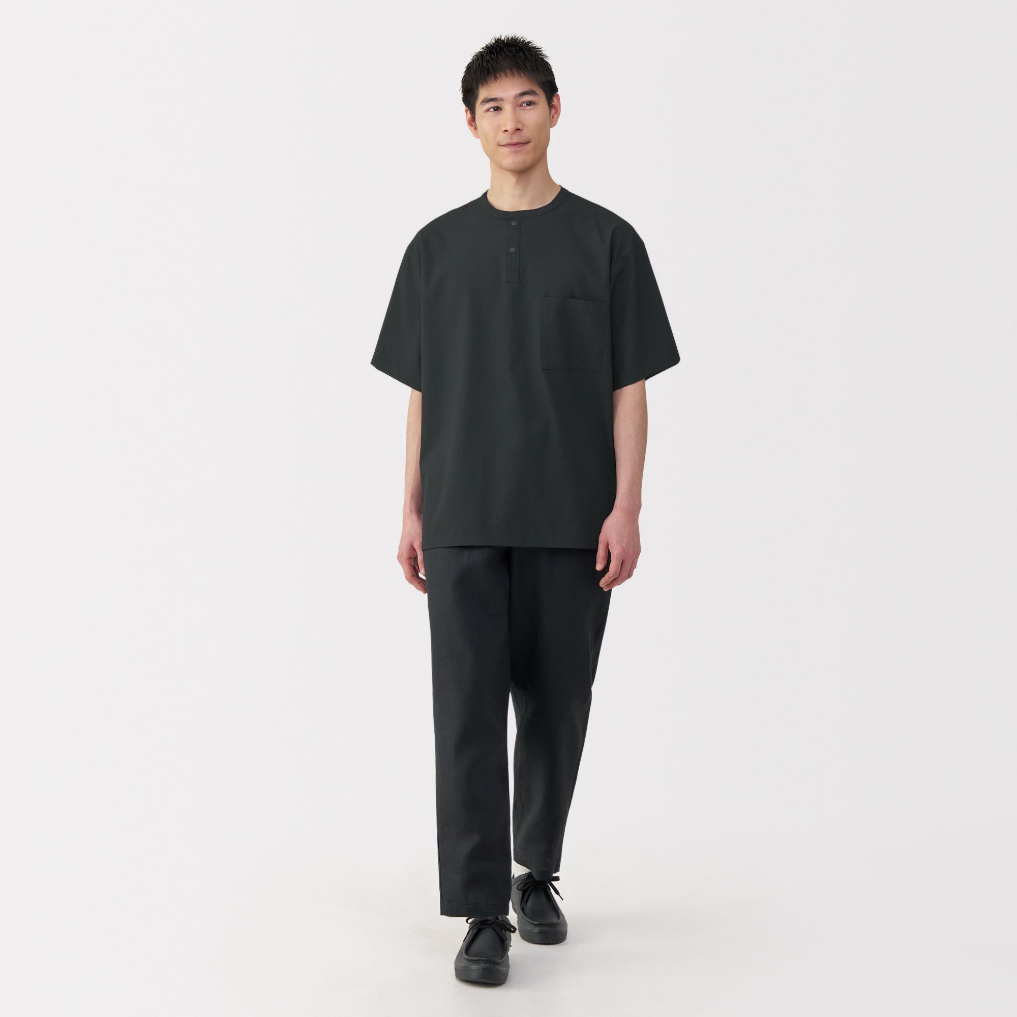 Men's Breathable Henley T-Shirt
