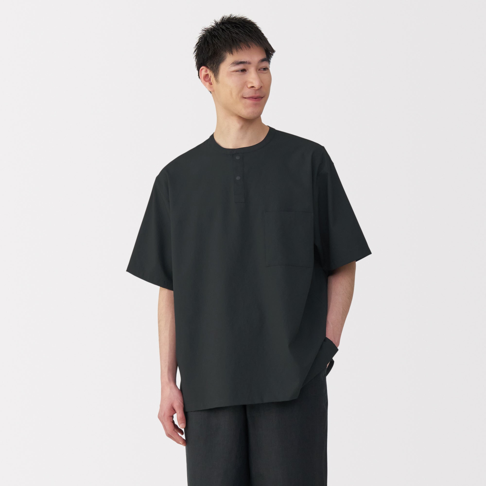 Men's Breathable Henley T-Shirt