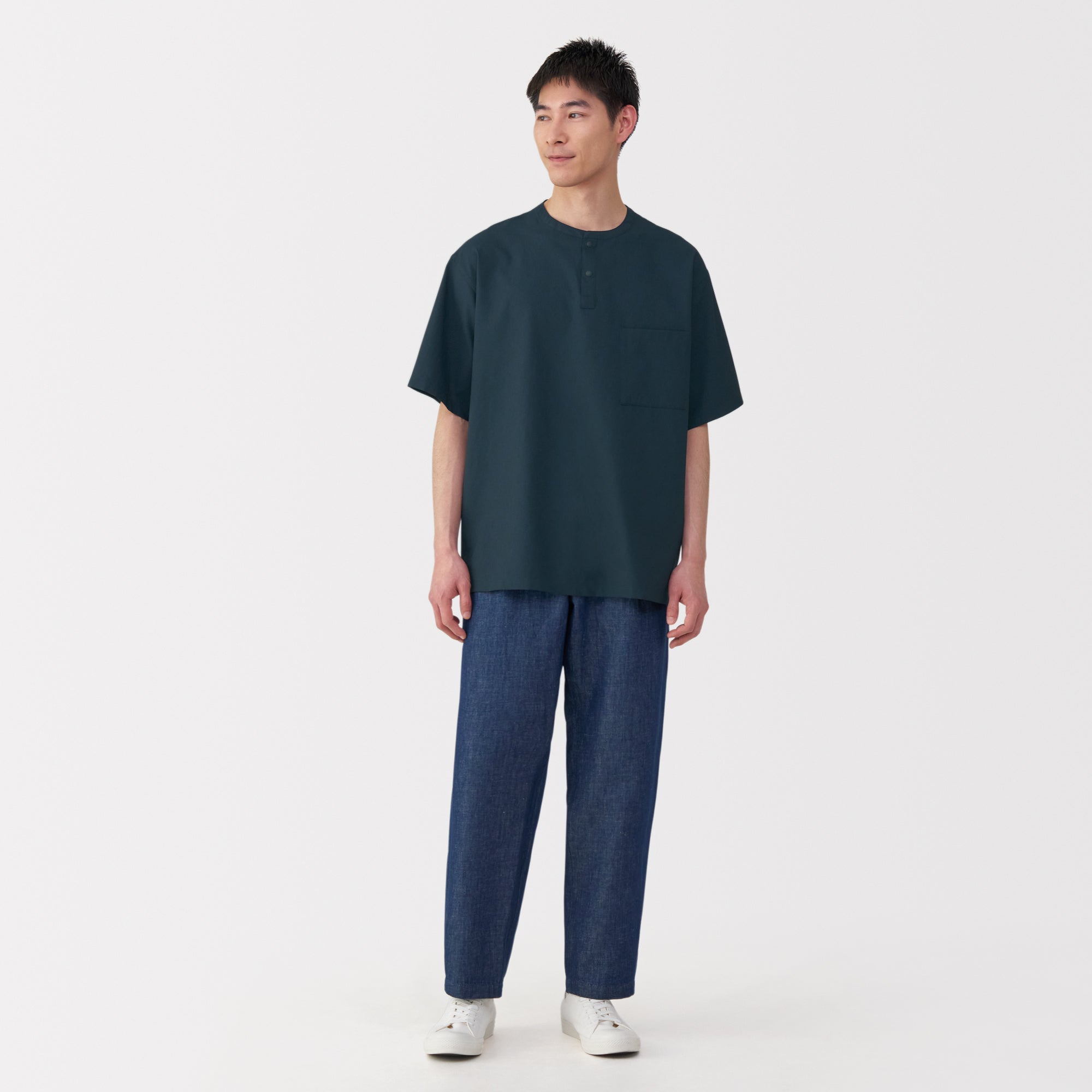 Men's Breathable Henley T-Shirt