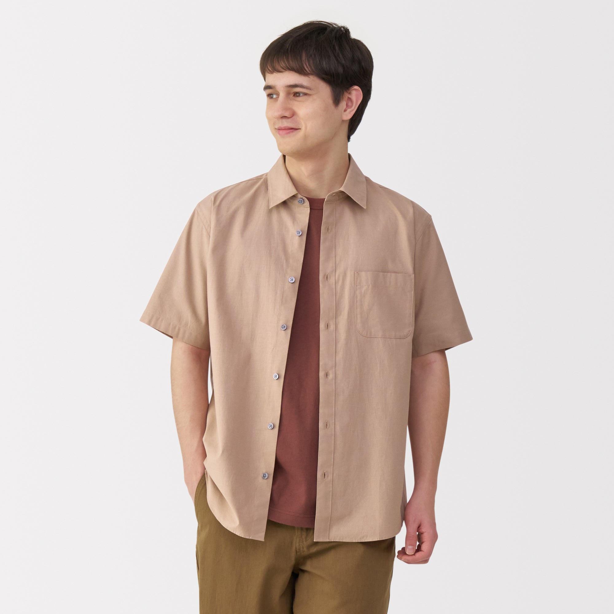 Men's Washed Broadcloth Short Sleeve Shirt
