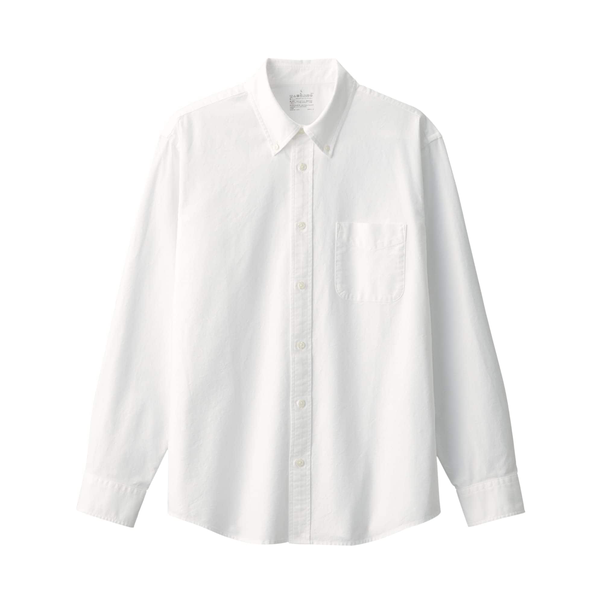 Men's Washed Oxford Button Down Long Sleeve Shirt