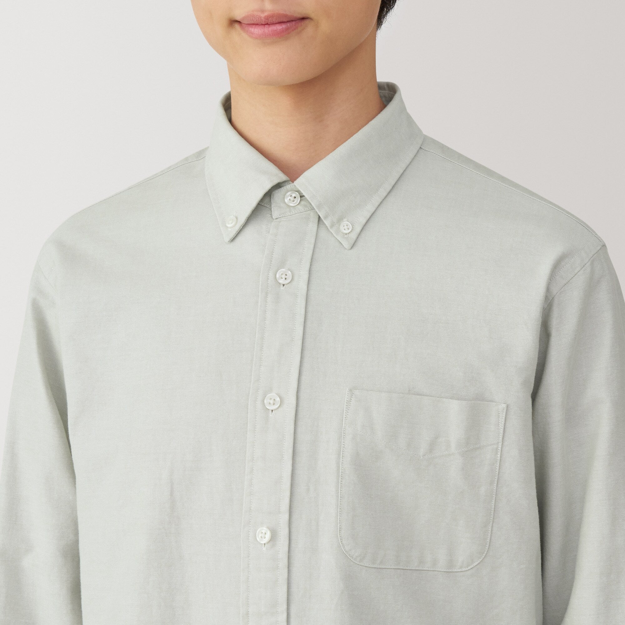 Men's Washed Oxford Button Down Long Sleeve Shirt