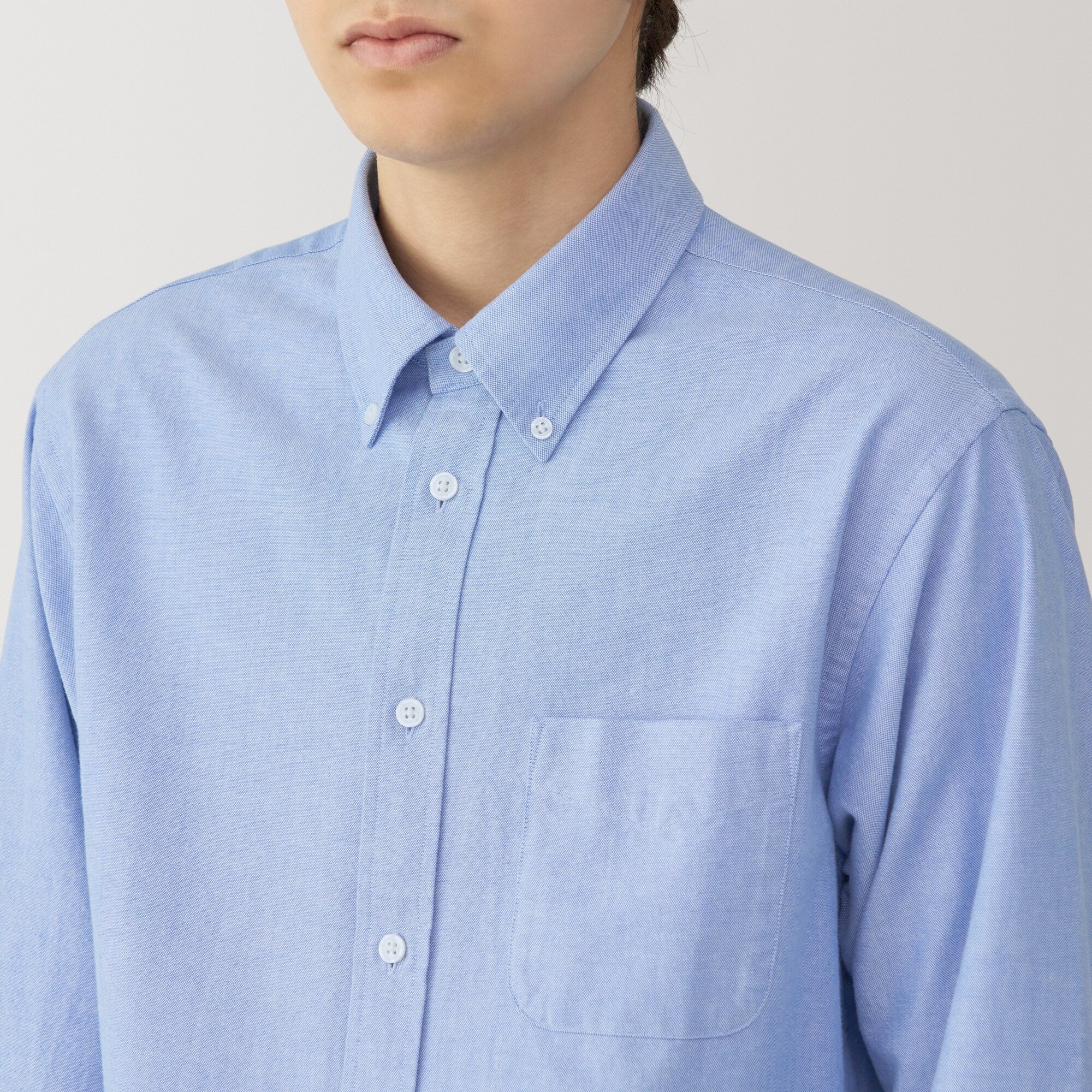Men's Washed Oxford Button Down Long Sleeve Shirt