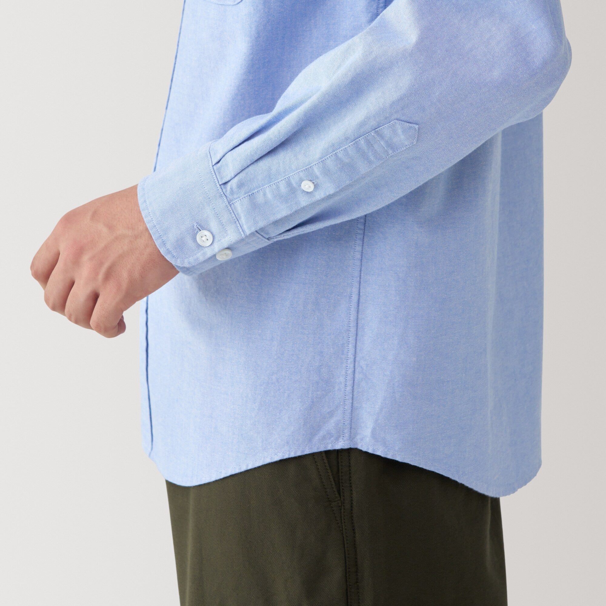 Men's Washed Oxford Button Down Long Sleeve Shirt