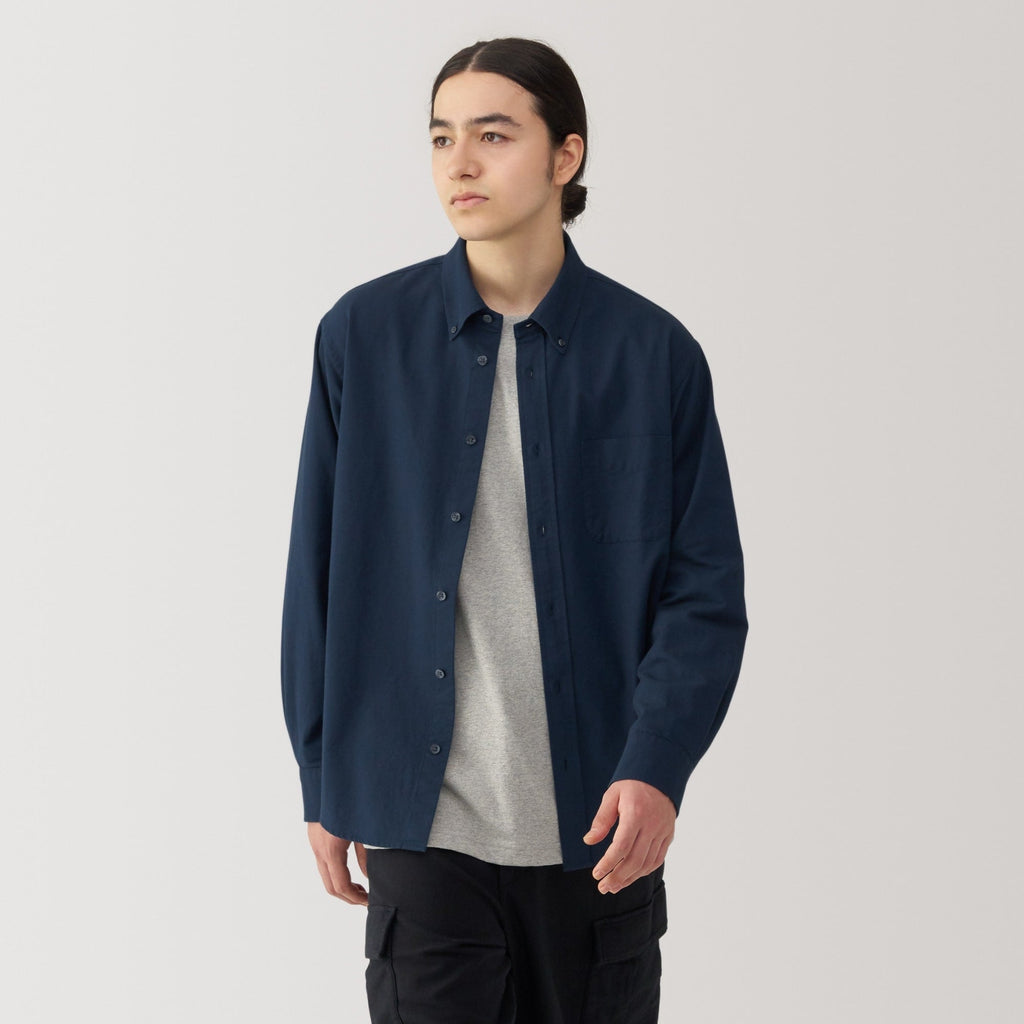 Men's Washed Oxford Button Down Long Sleeve Shirt