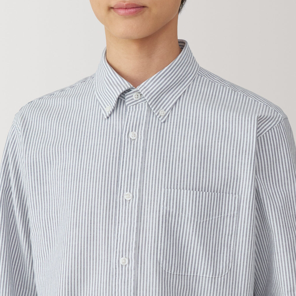 Men's Washed Oxford Button Down Long Sleeve Shirt