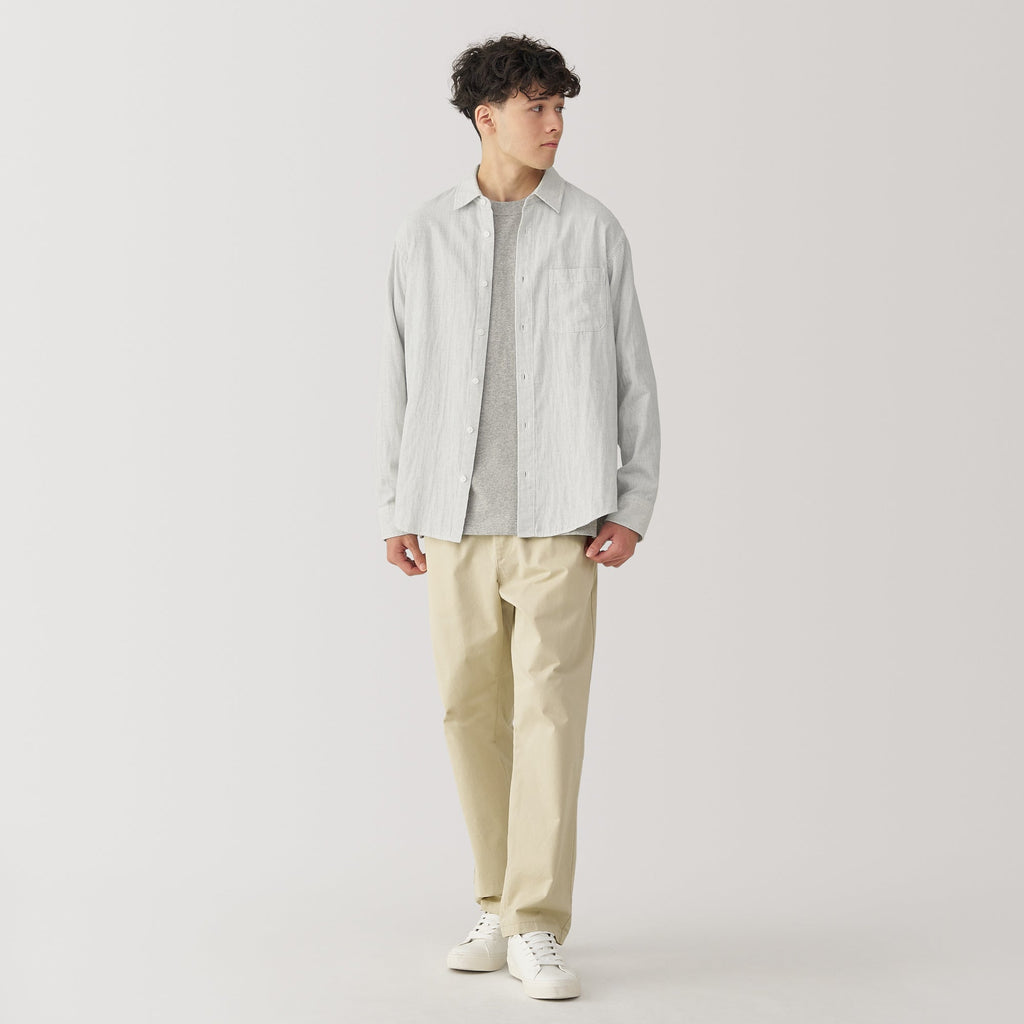 Men's Kapok Blend Double Gauze Long Sleeve Shirt