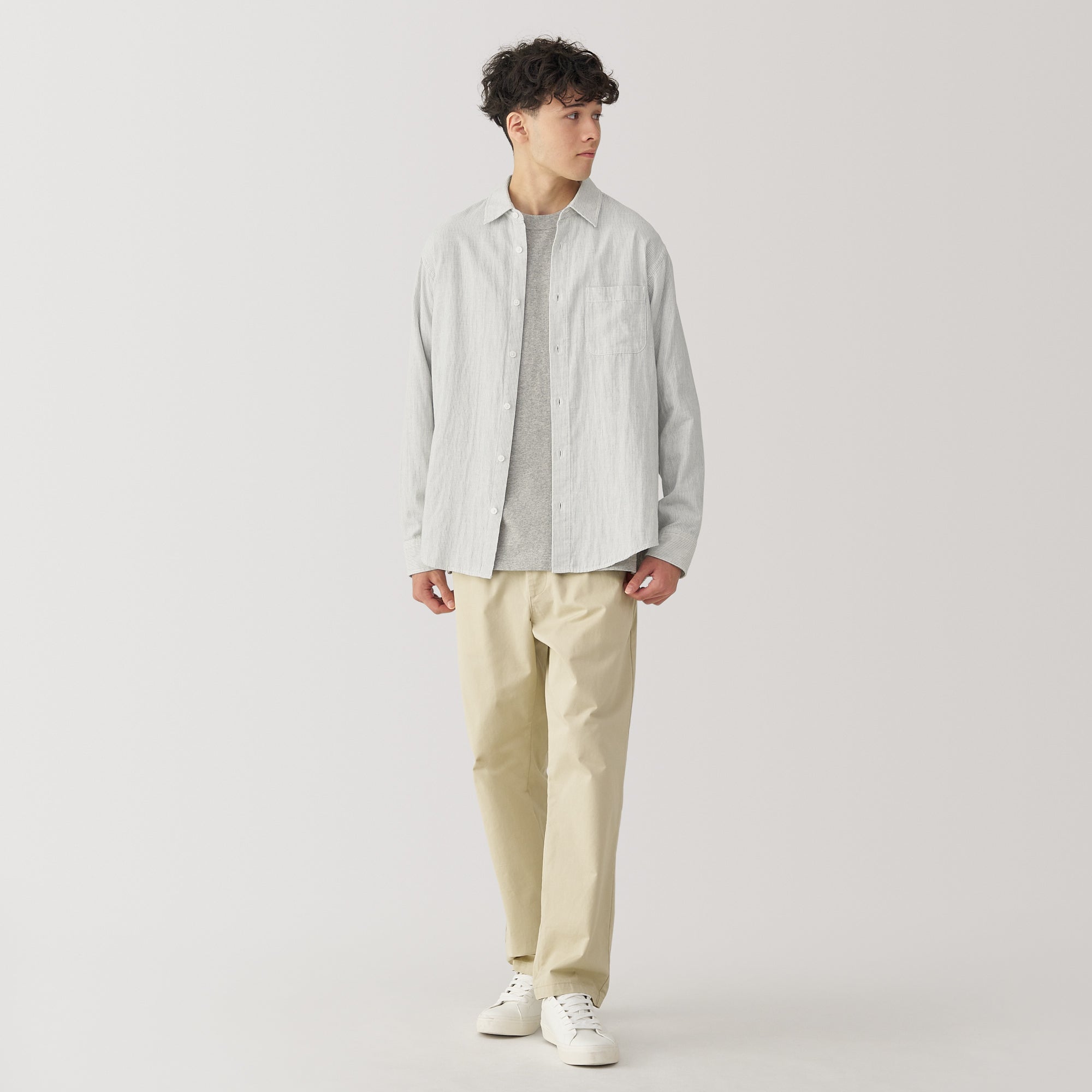 Men's Kapok Blend Double Gauze Long Sleeve Shirt