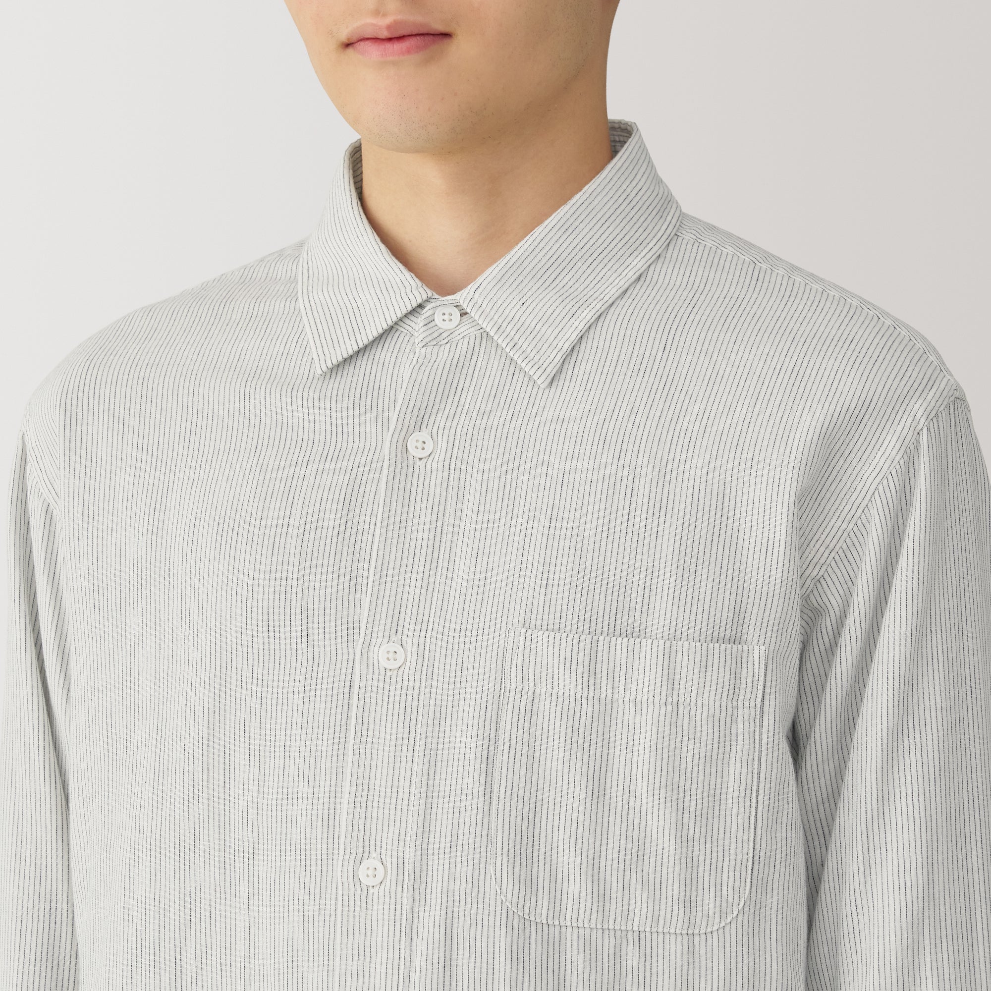 Men's Kapok Blend Double Gauze Long Sleeve Shirt