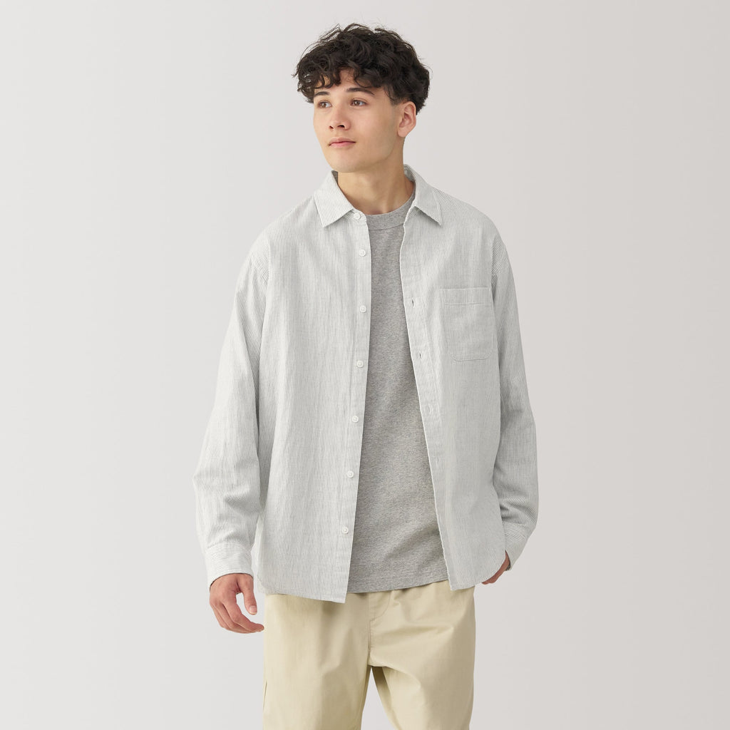 Men's Kapok Blend Double Gauze Long Sleeve Shirt