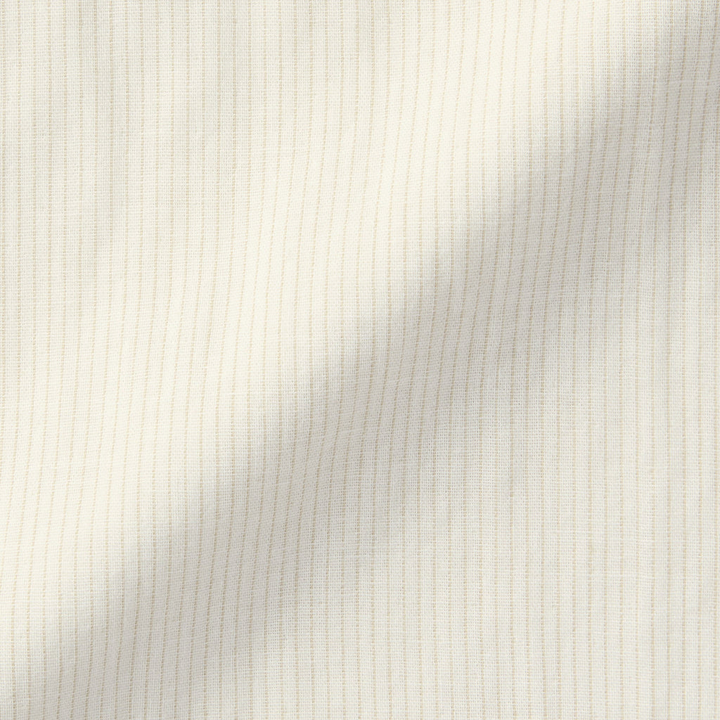 Men's Kapok Blend Double Gauze Stand Collar Long Sleeve Striped Shirt