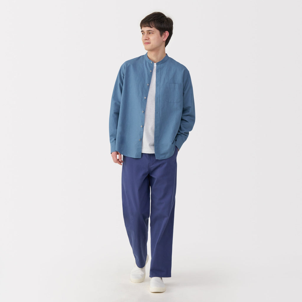 Men's Hemp Cotton Stand Collar Shirt