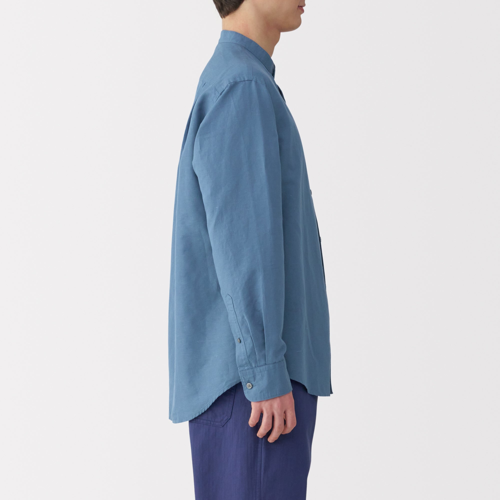 Men's Hemp Cotton Stand Collar Shirt