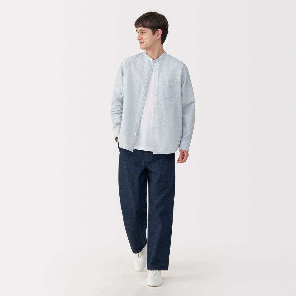 Men's Hemp Cotton Stand Collar Shirt