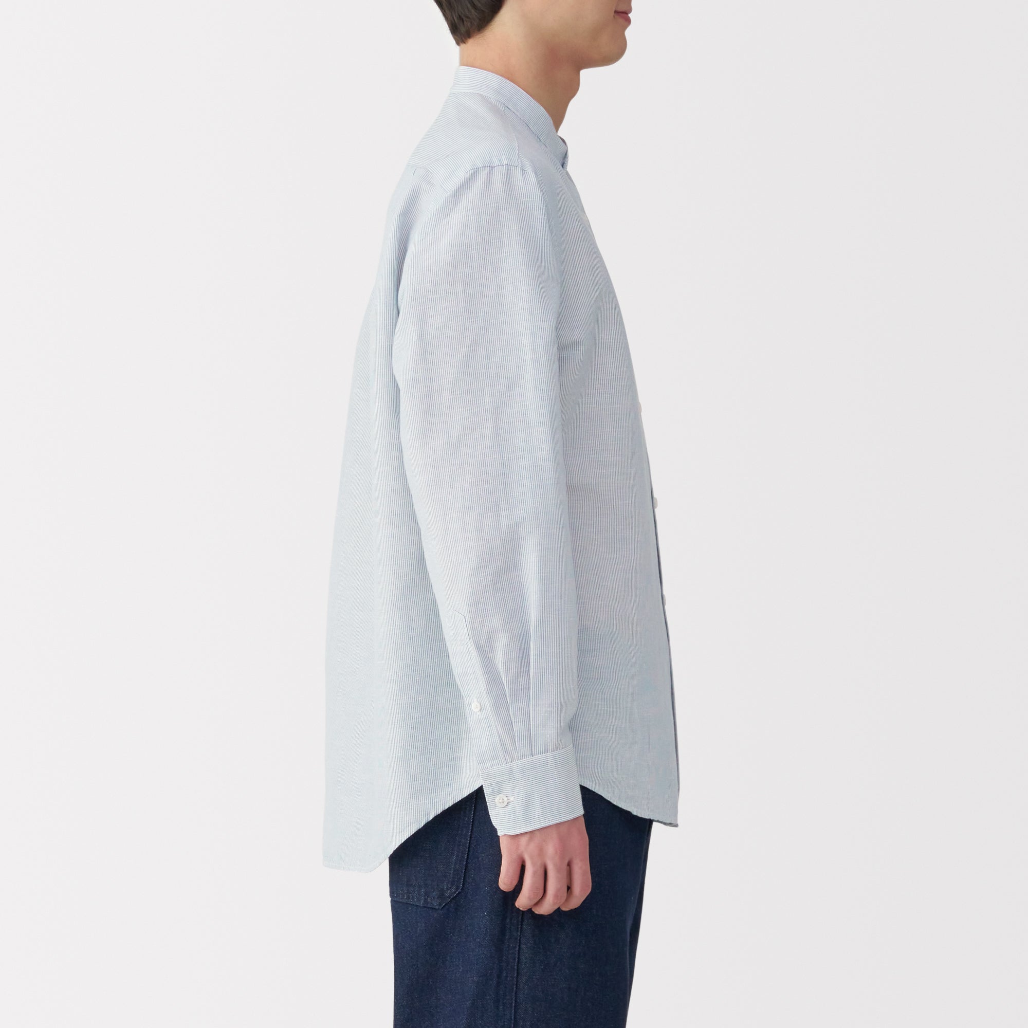 Men's Hemp Cotton Stand Collar Shirt