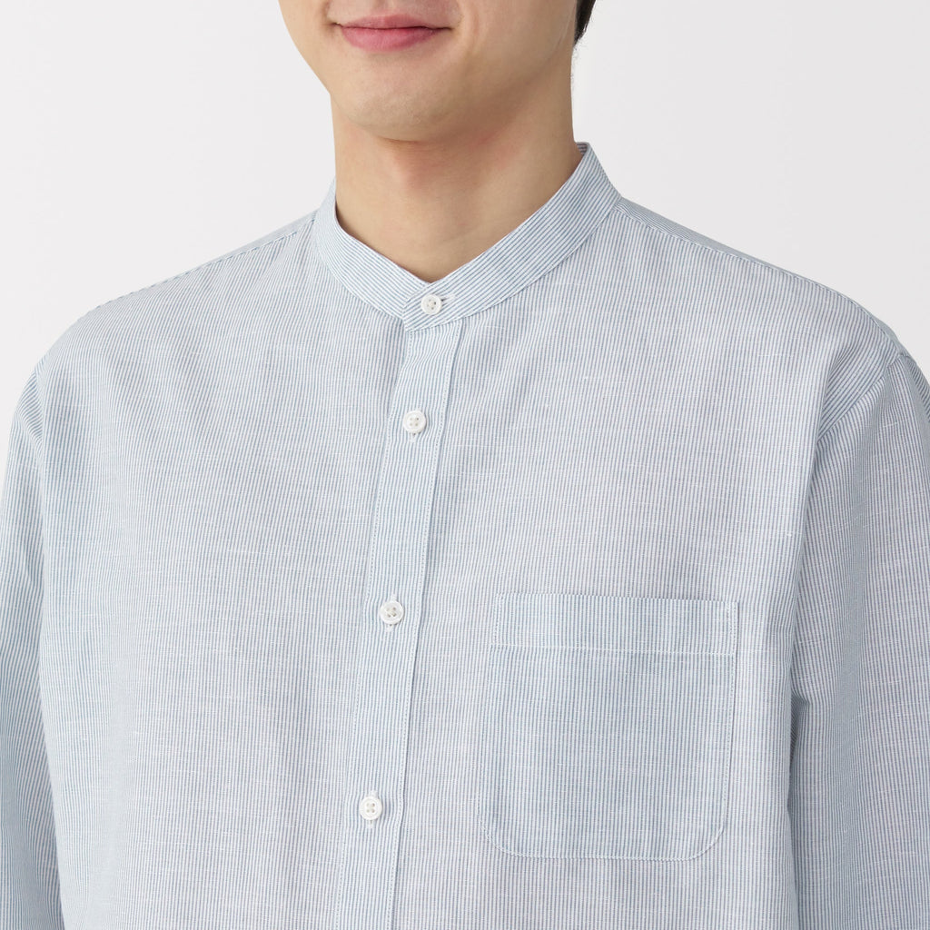 Men's Hemp Cotton Stand Collar Shirt
