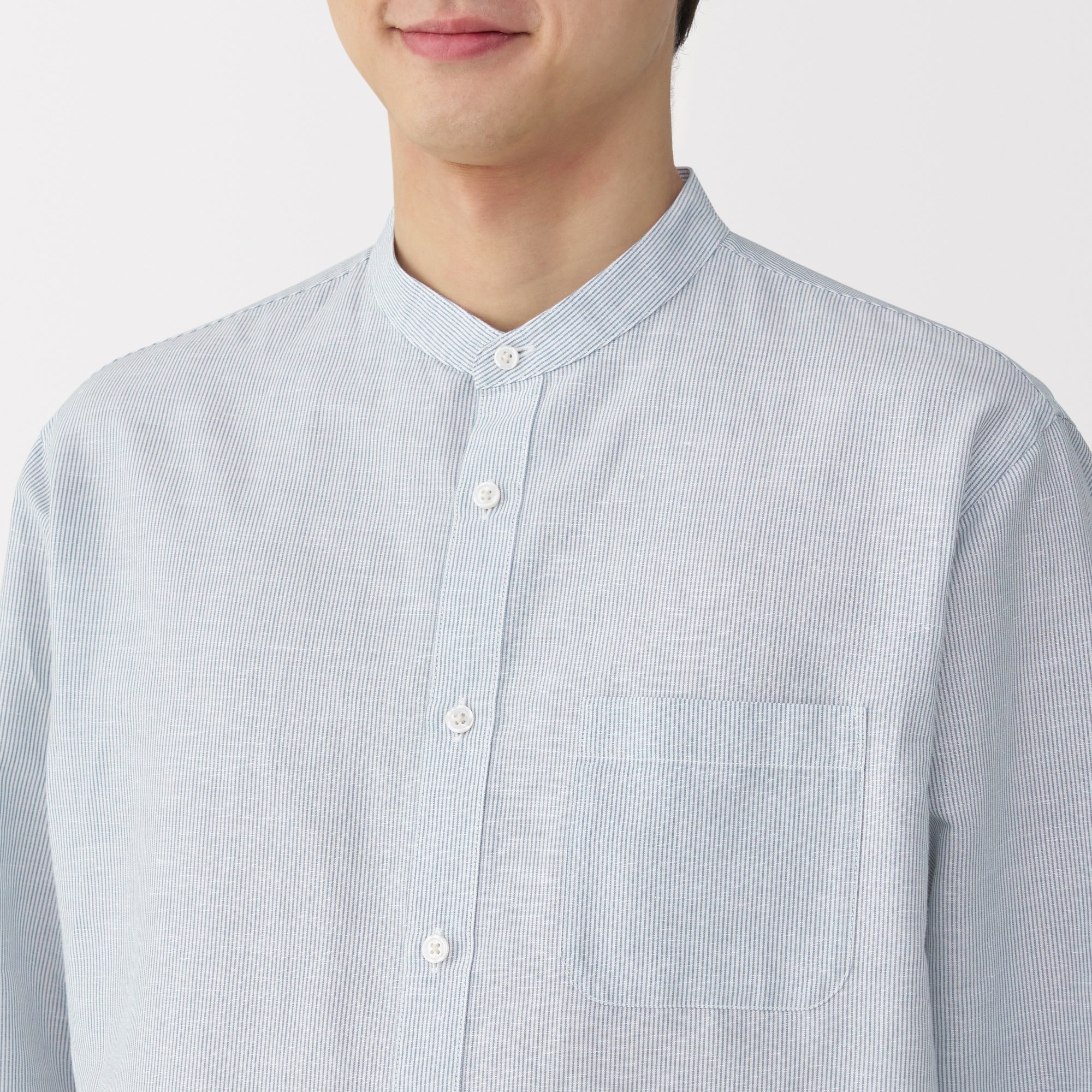 Men's Hemp Cotton Stand Collar Shirt