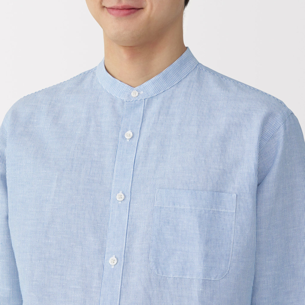 Men's Hemp Cotton Stand Collar Shirt