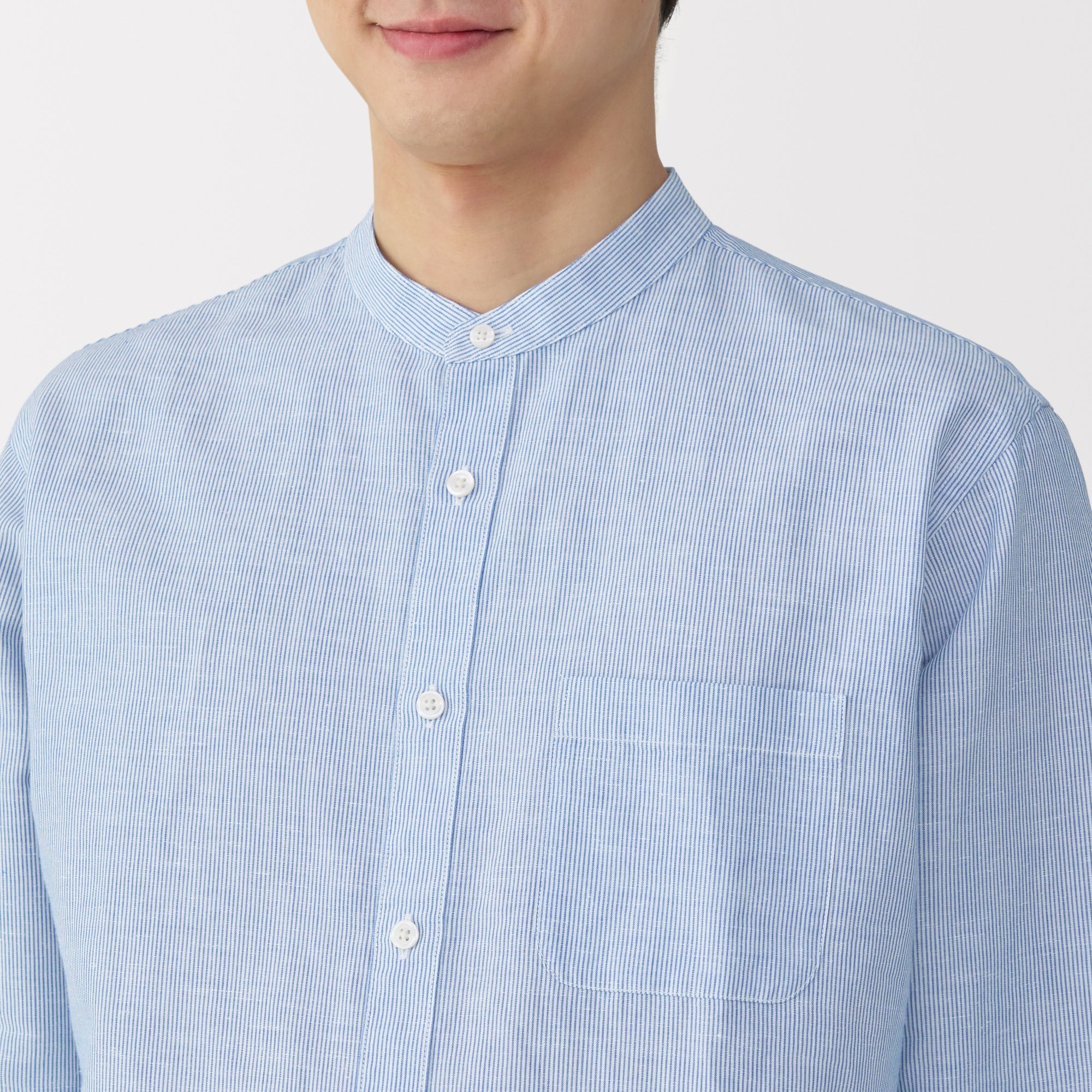 Men's Hemp Cotton Stand Collar Shirt