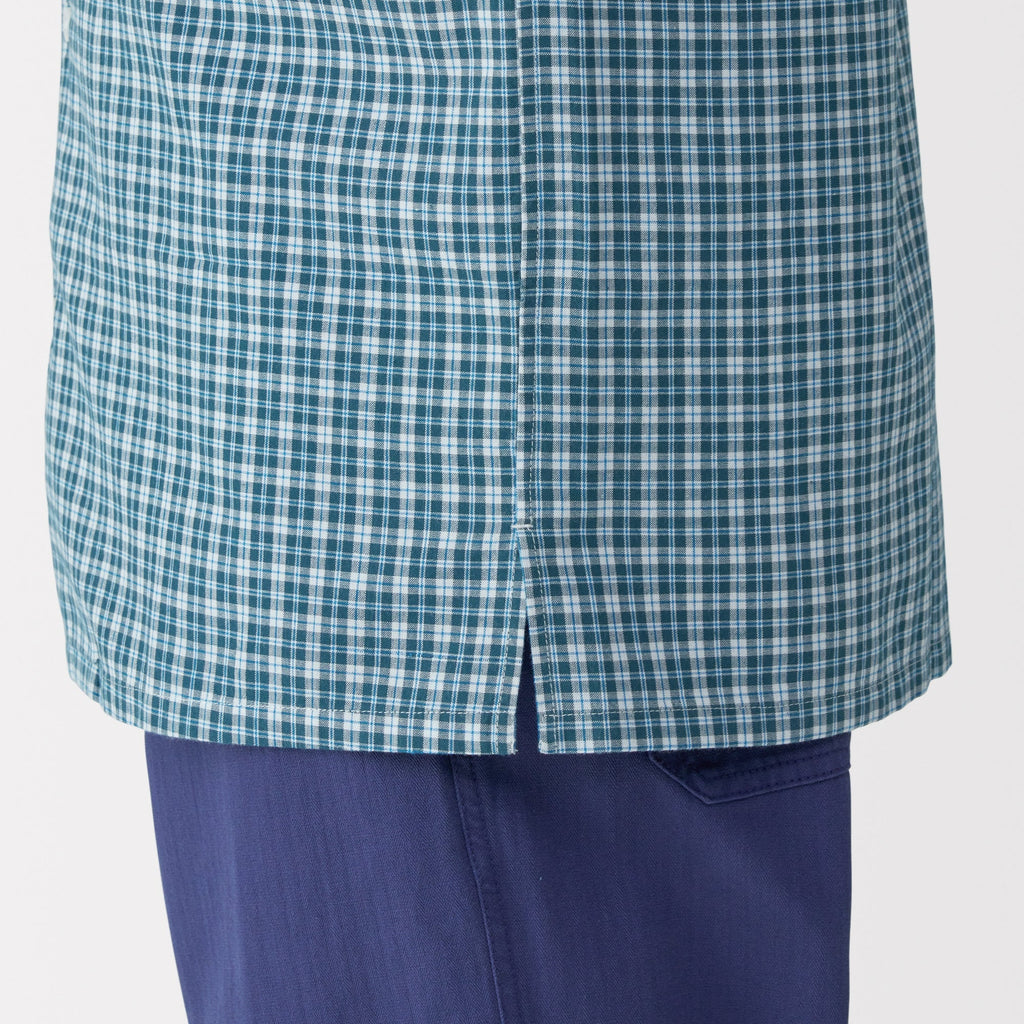 Men's Madras Check Open Collar Shirt