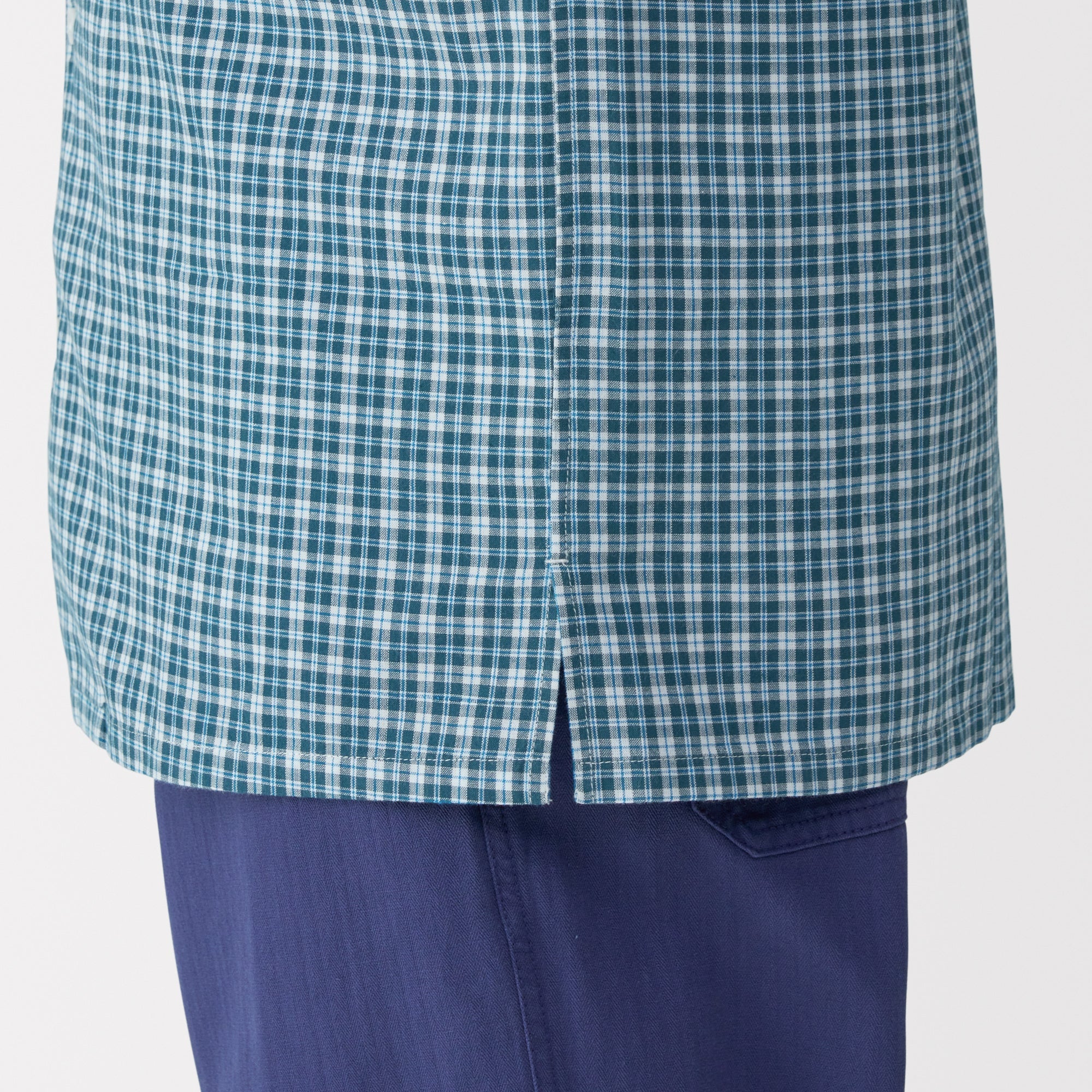 Men's Madras Check Open Collar Shirt