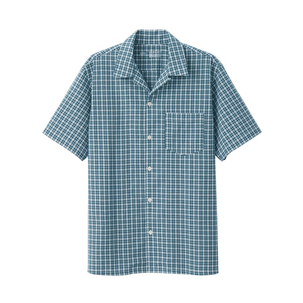 Men's Madras Check Open Collar Shirt