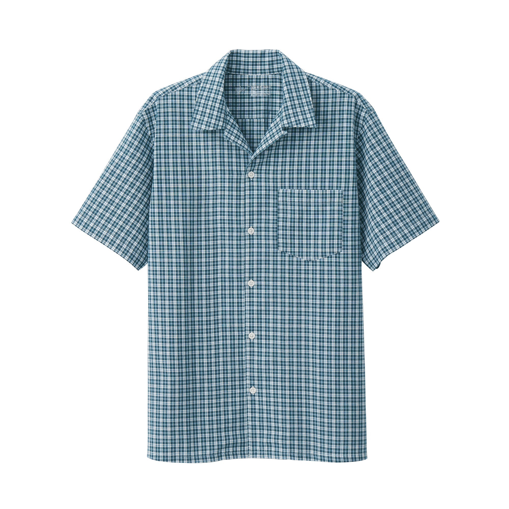 Men's Madras Check Open Collar Shirt
