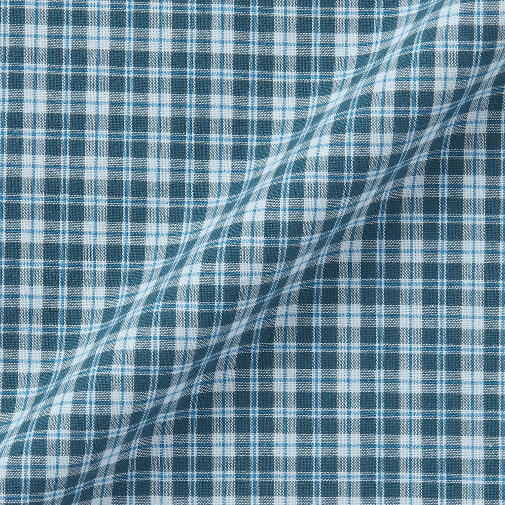 Men's Madras Check Open Collar Shirt