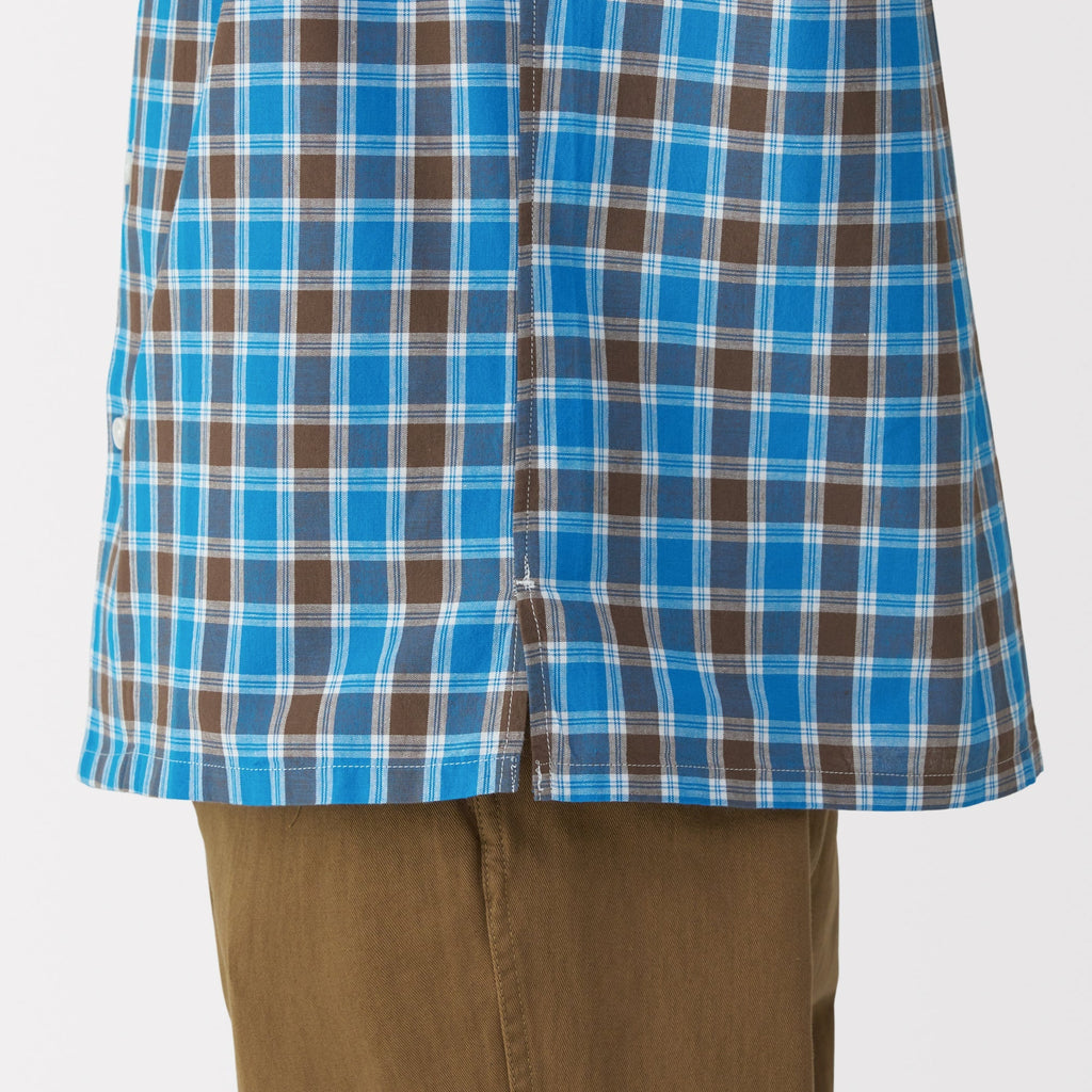 Men's Madras Check Open Collar Shirt