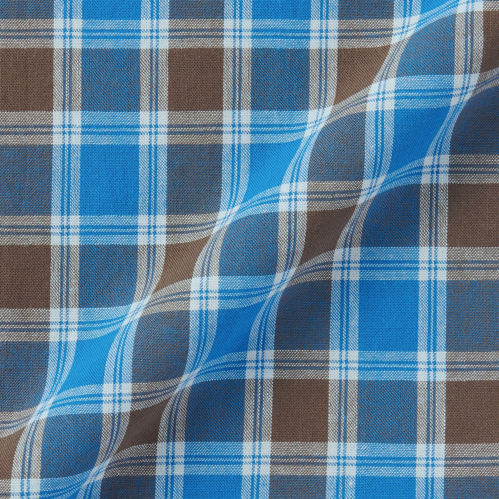 Men's Madras Check Open Collar Shirt