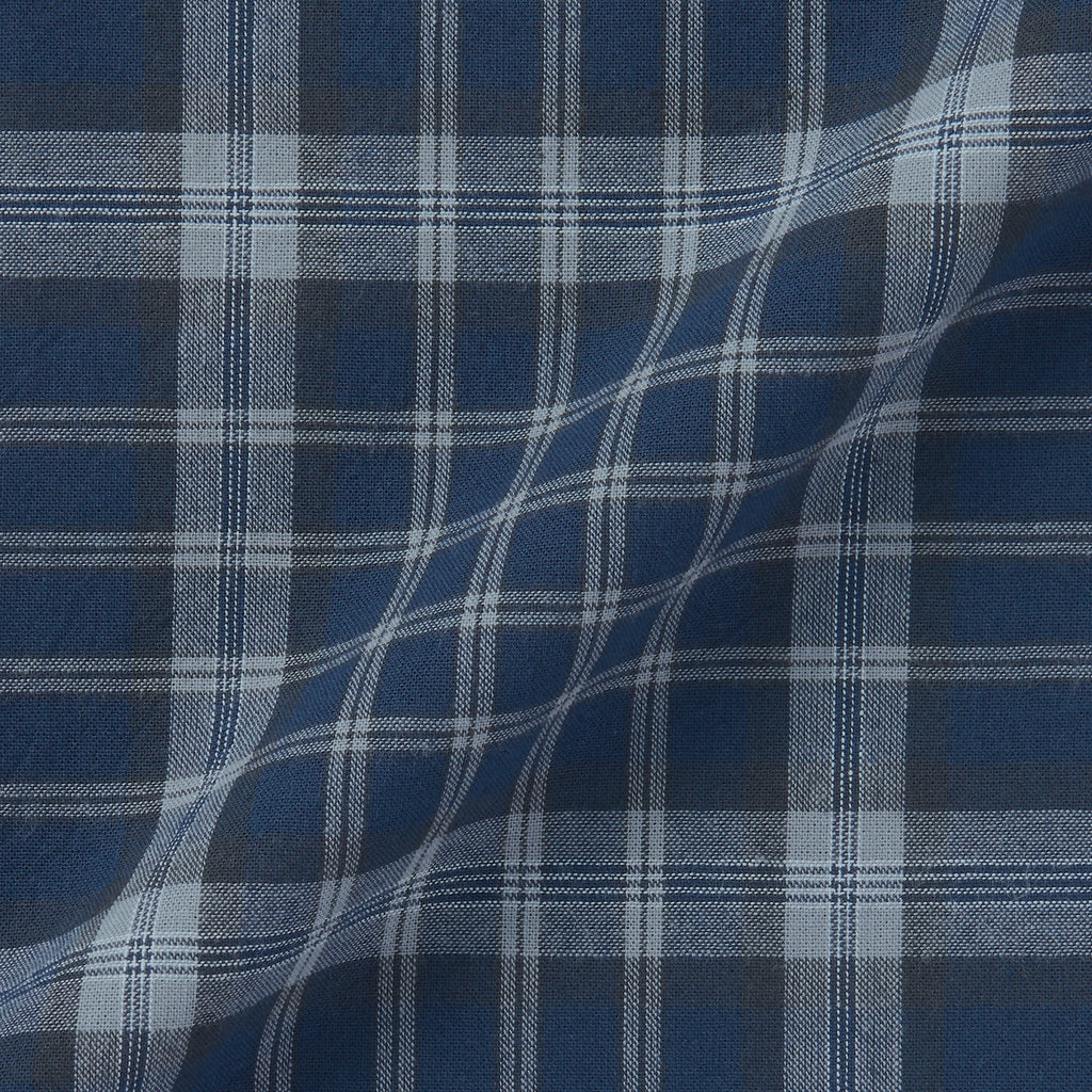 Men's Madras Check Open Collar Shirt
