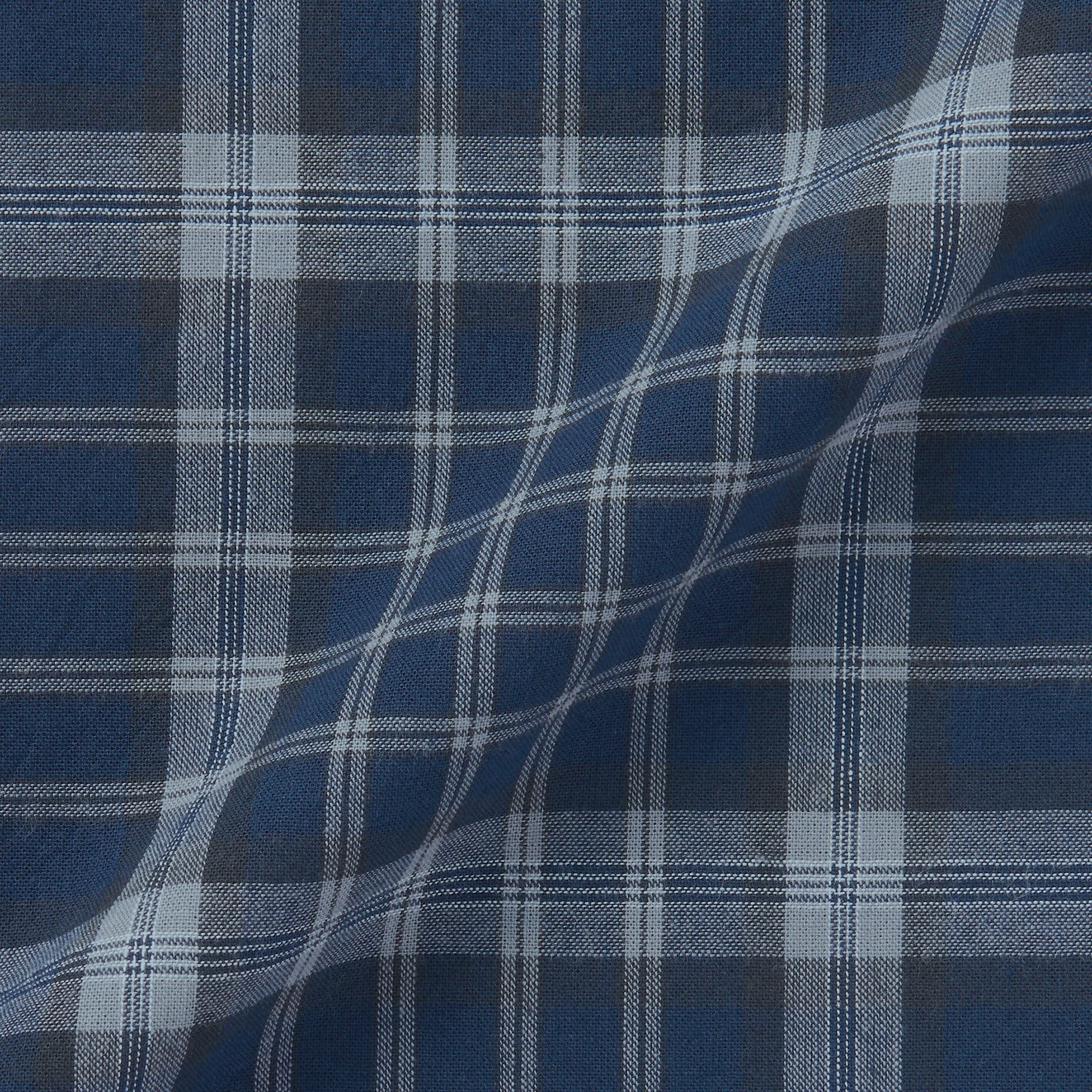 Men's Madras Check Open Collar Shirt
