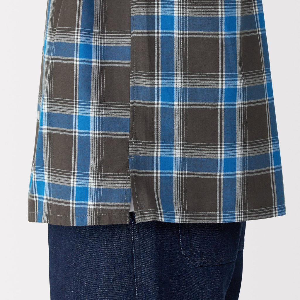 Men's Madras Check Open Collar Shirt