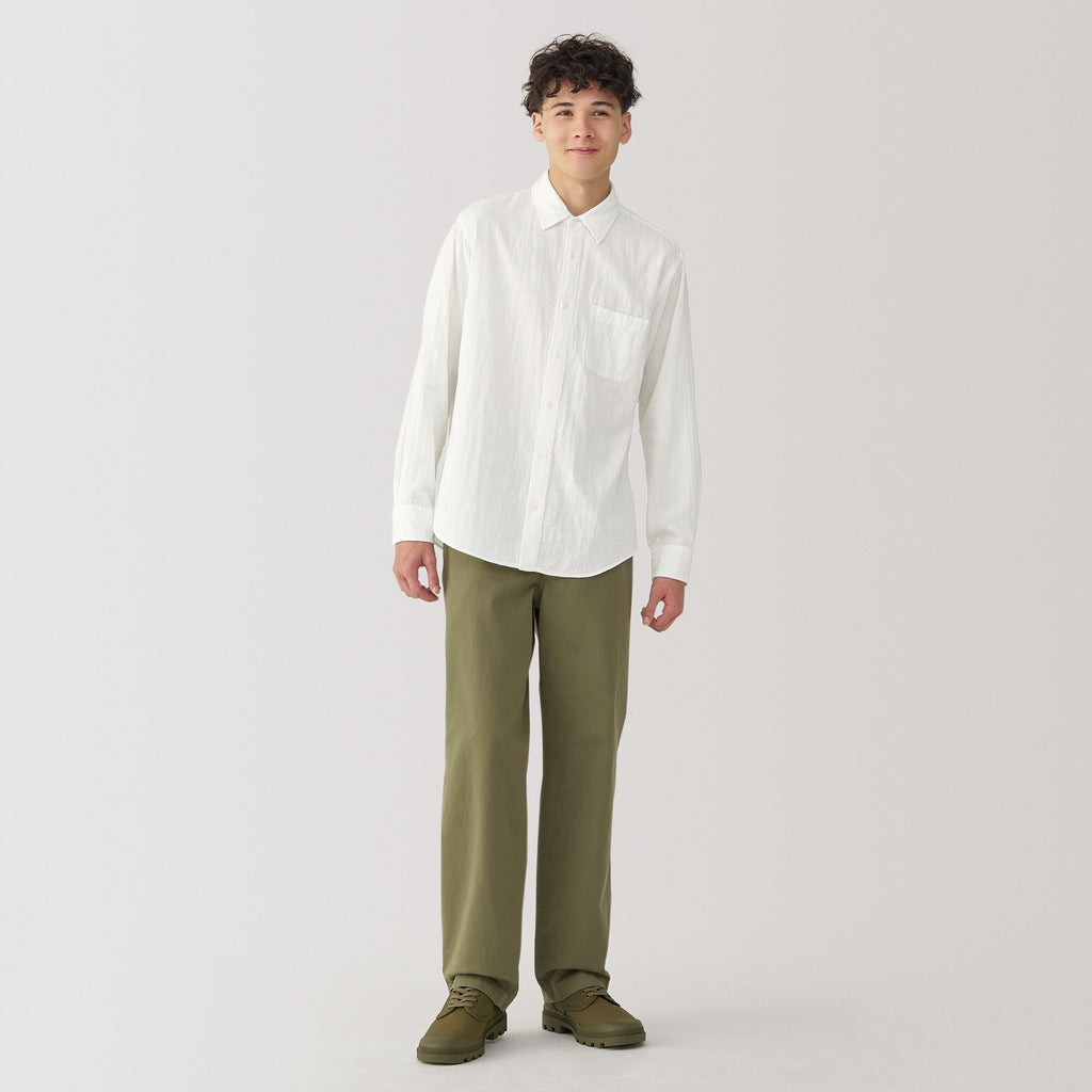 Men's Kapok Blend Double Gauze Long Sleeve Shirt