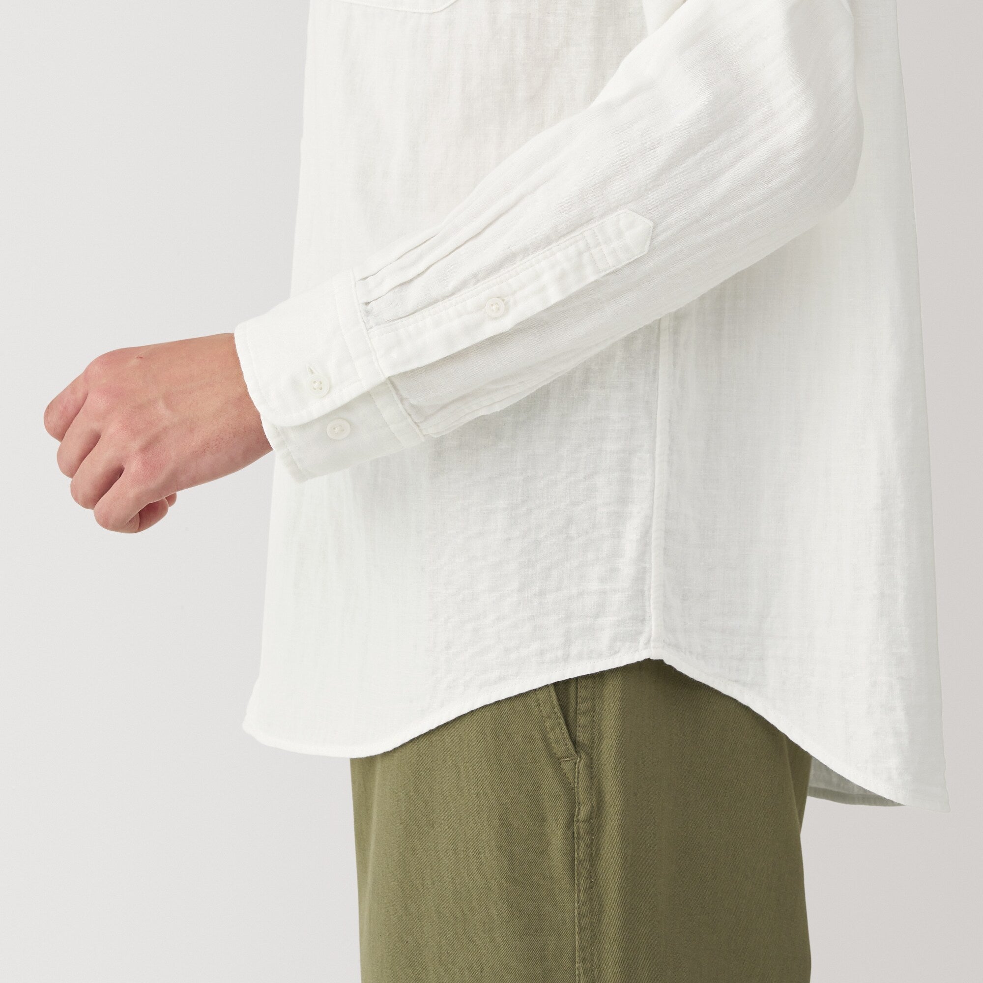 Men's Kapok Blend Double Gauze Long Sleeve Shirt