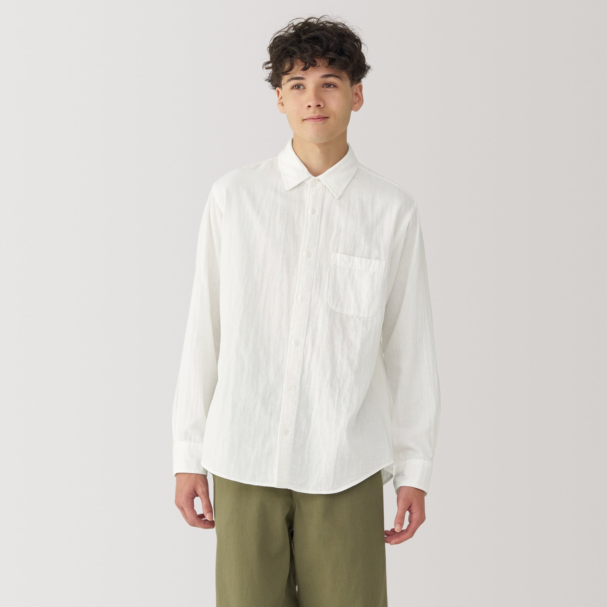 Men's Kapok Blend Double Gauze Long Sleeve Shirt