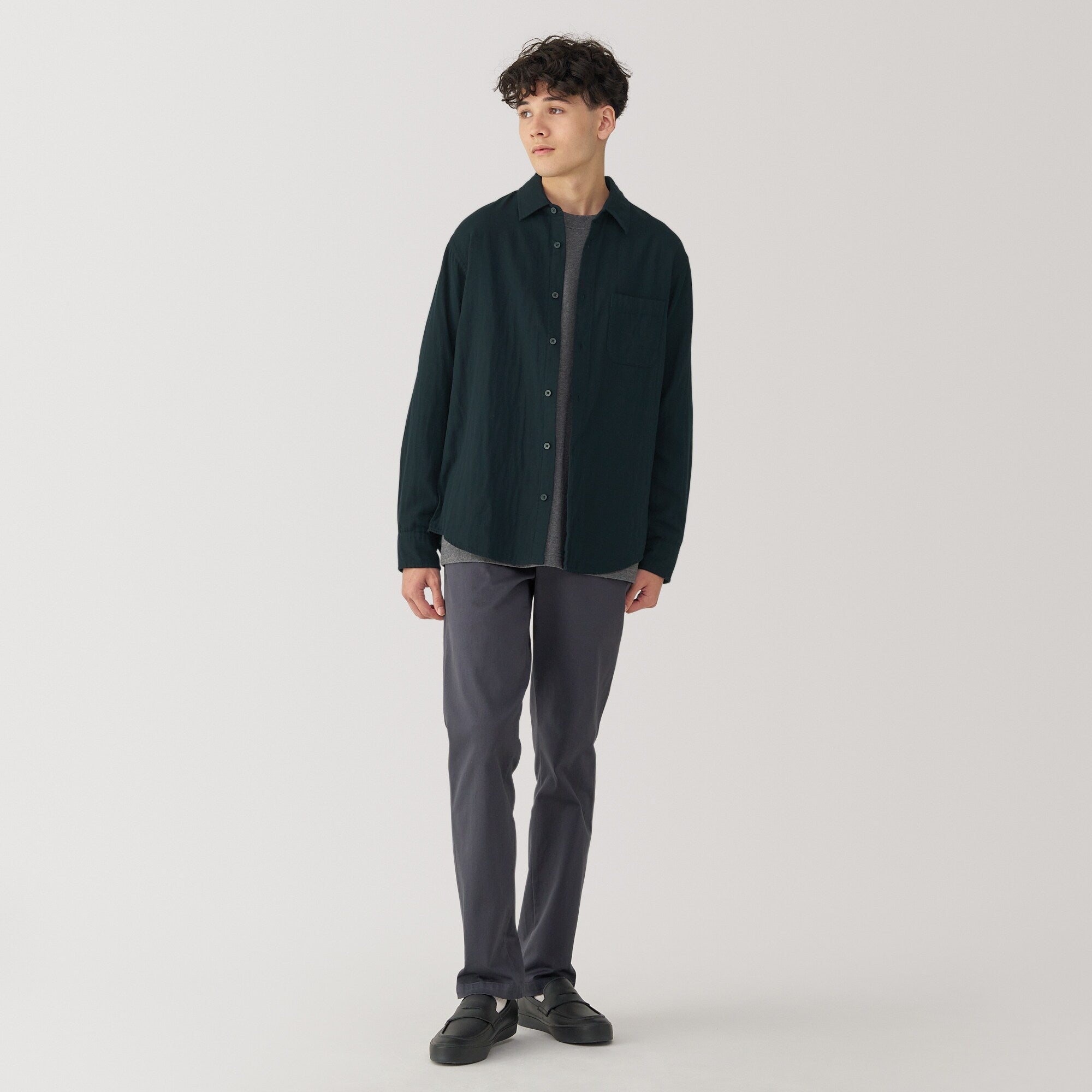 Men's Kapok Blend Double Gauze Long Sleeve Shirt